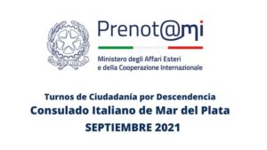 Turno Consulado Mar del Plata Septiembre 2021