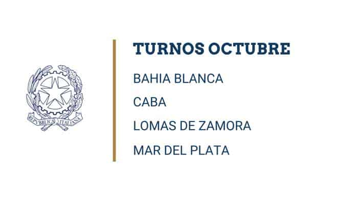 Turnos Ciudadania Italiana Octubre 2021