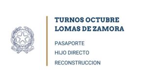 Turnos de Ciudadania y Pasaporte en Lomas - Octubre 2021