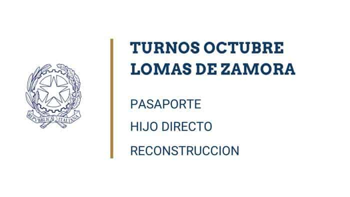 Turnos de Ciudadania y Pasaporte en Lomas - Octubre 2021